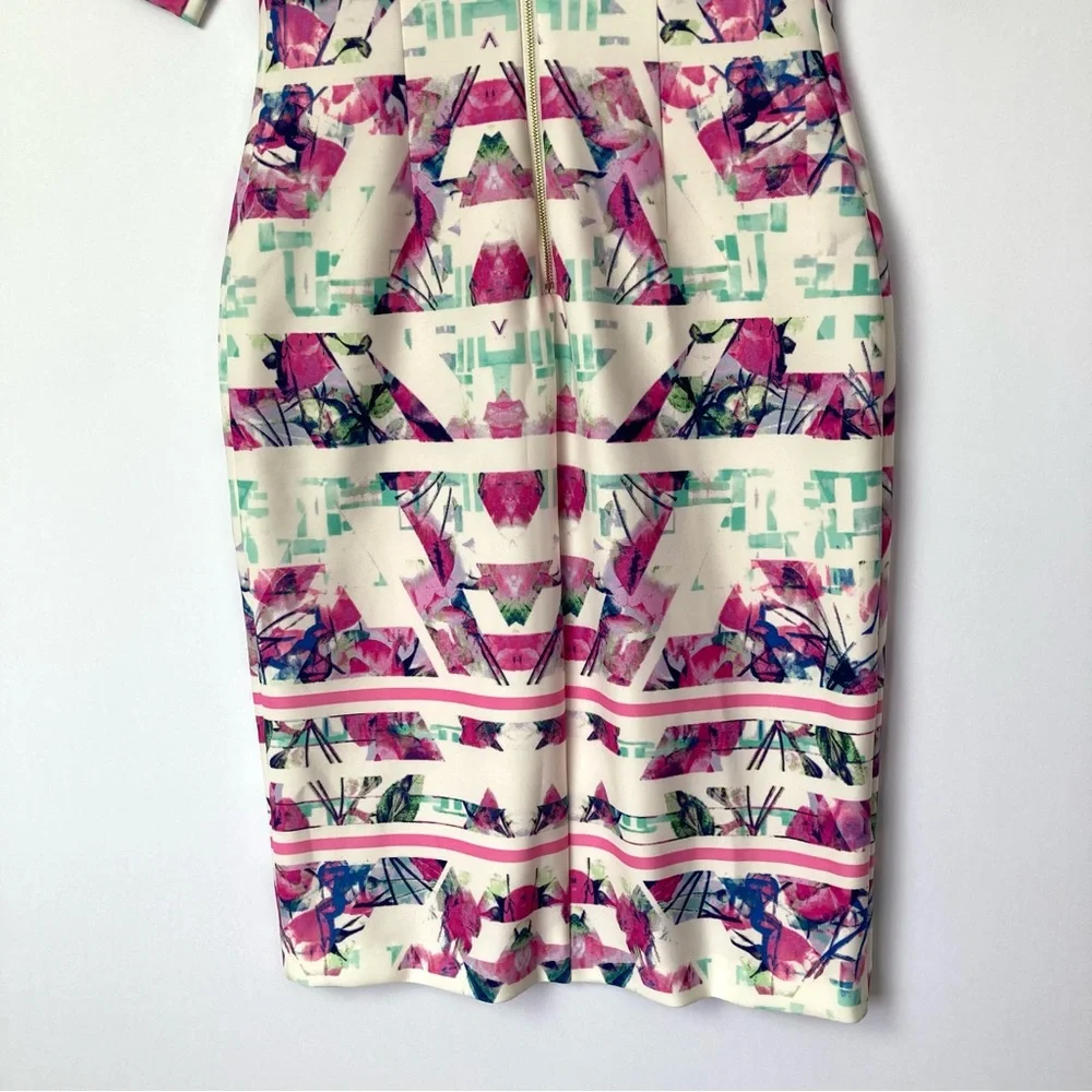 Vince Camuto Floral Abstract Knit Dress - Picture 6 of 11